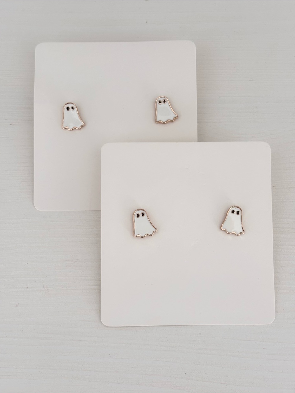 Enamel Ghost Post Earrings -Set of 2- NEW!
